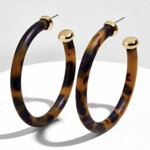 BaubleBar Leia Resin Hoop Earrings Tortoise Shell